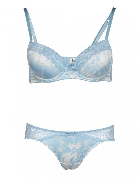 Σετ σουτιέν μπαλκονέ saten με slip δαντέλα LOVE AND BRA 