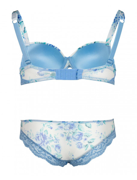Σετ σουτιέν μπαλκονέ floral με slip δαντέλα LOVE AND BRA 
