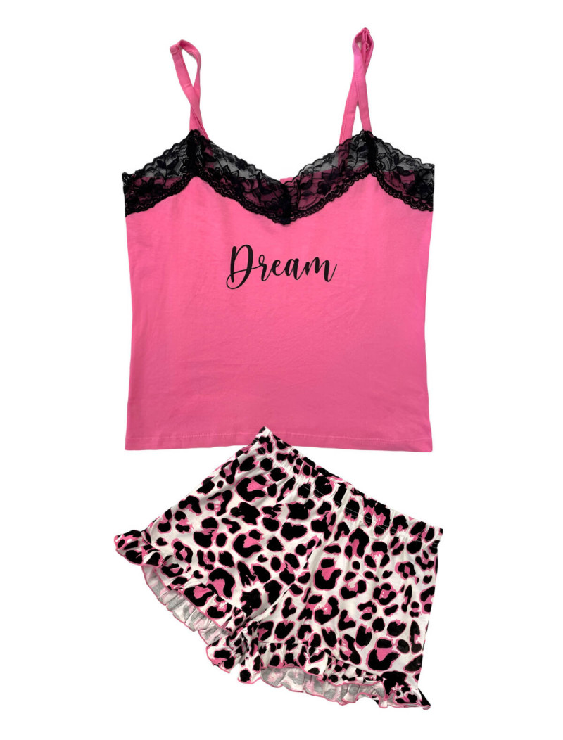 Πιτζάμα γυναικεία με τιράντα animal print LOVE AND BRA