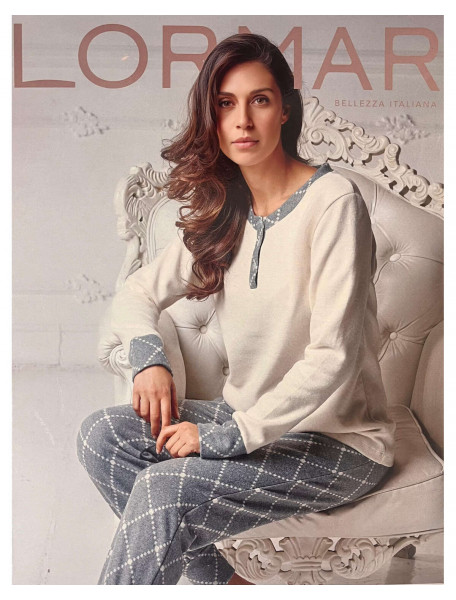 Πιτζάμα γυναικεία fleece καρρό LORMAR 