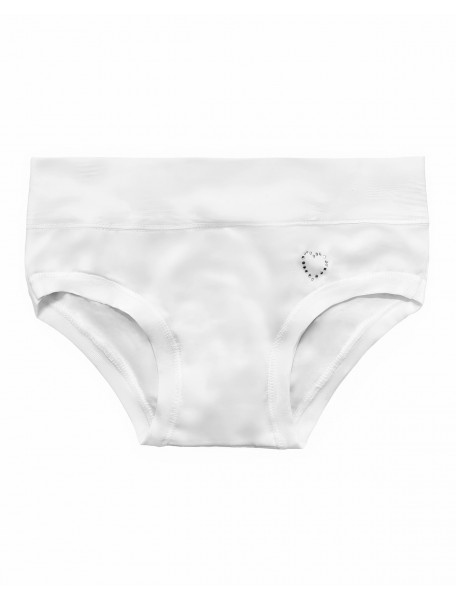 Slip  για κορίτσι  βαμβακερό  άσπρο strass  EMY 