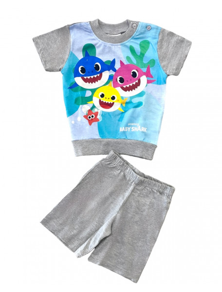 Πιτζάμα για αγόρι bebe σε  κοντό μανίκι BABY SHARK