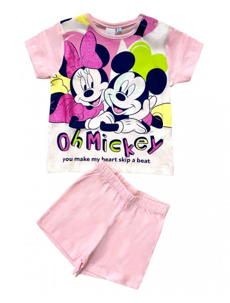 Πιτζάμα κορίτσι bebe με  κοντό μανίκι και την Minnie