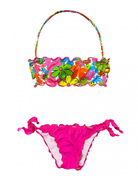 Bikini για κορίτσι φωσφοριζέ  φλοράλ Gocce Di Mare