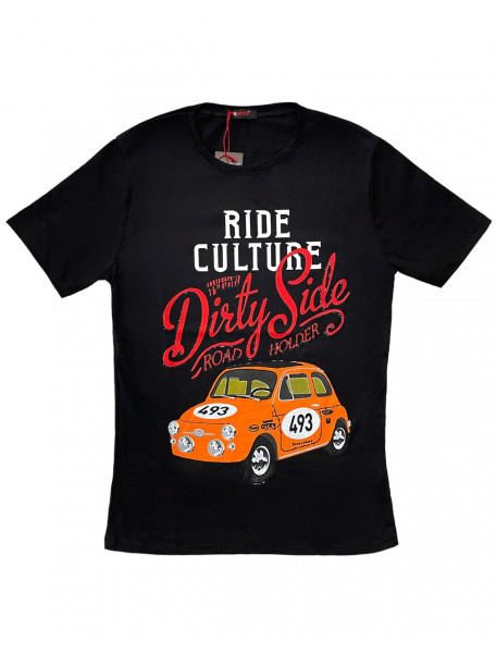 T-shirt ανδρικό με στάμπα FIAT 500 HEPPYD