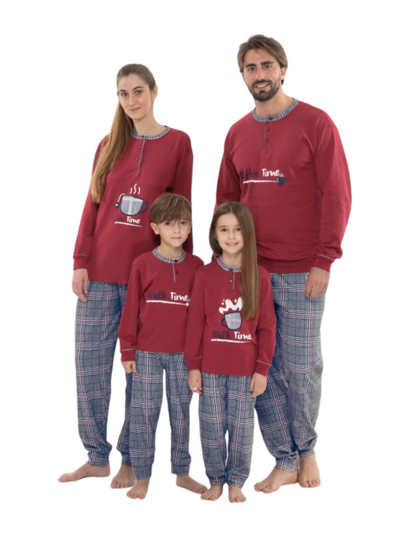 FAMILY πιτζάμα κορίτσι  interlock με 2 κουμπιά GARY Q20017