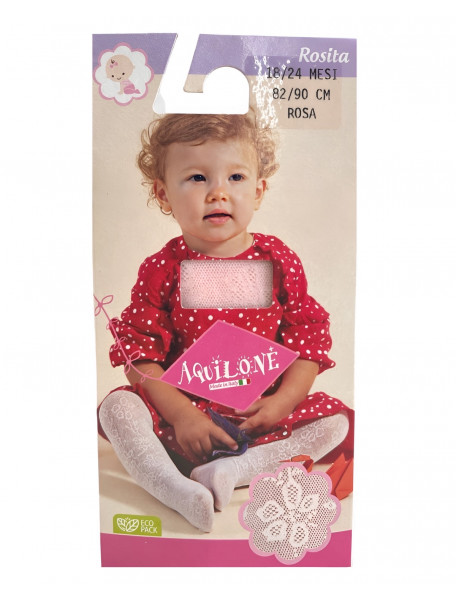 Καλσόν bebe λεπτό με floral δαντέλα AQUILONE