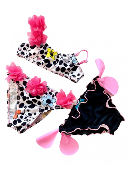 Bikini παιδικό με 2 σλιπ Δαλματίας TORTUE 