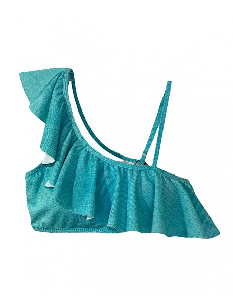 Εφηβικό μαγιό τοπ κορίτσι one shoulder βολάν Tortue